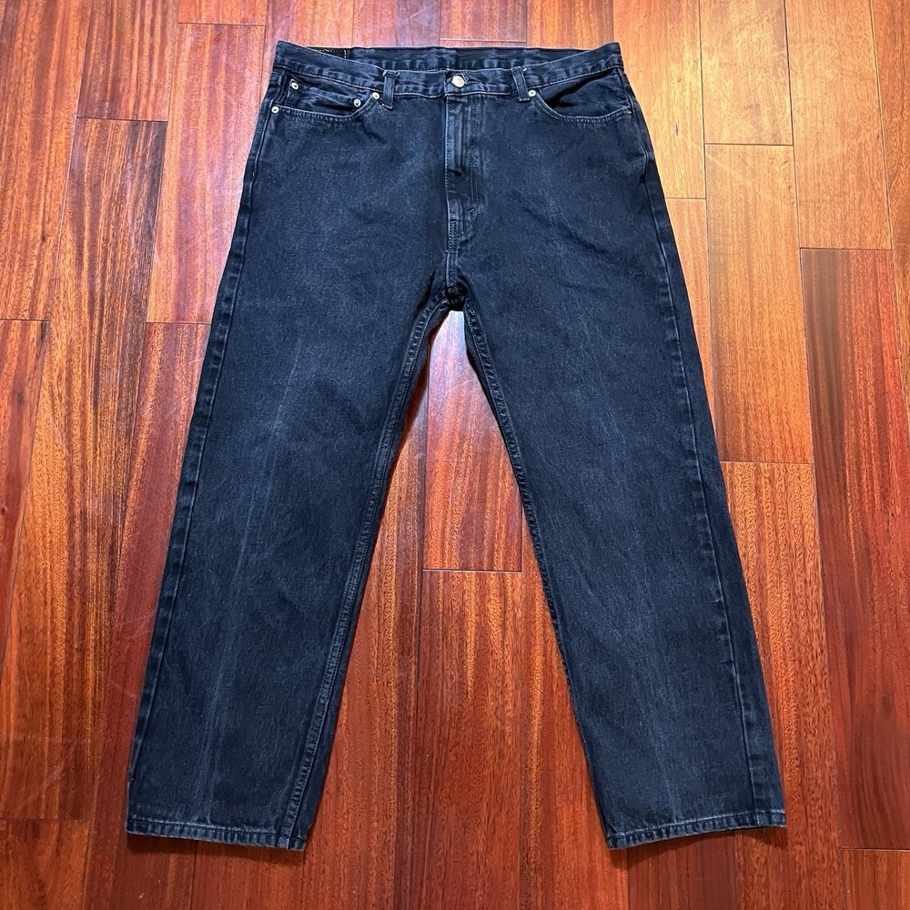 Levis Jeans Mens 40x30 (38x29) Black 505 Straight Leg Workwear 100% Cotton Denim